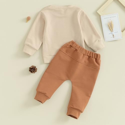 Kupretty Conjunto de sudadera de manga larga con bloques de color y pantalones deportivos para bebé niño