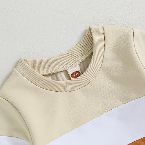 Kupretty Conjunto de sudadera de manga larga con bloques de color y pantalones deportivos para bebé niño
