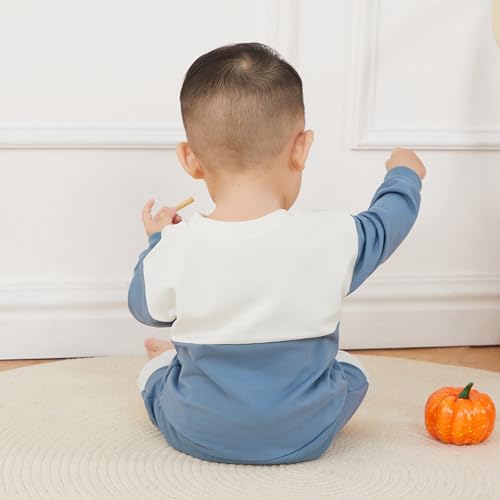 Kupretty Conjunto de sudadera de manga larga con bloques de color y pantalones deportivos para bebé niño