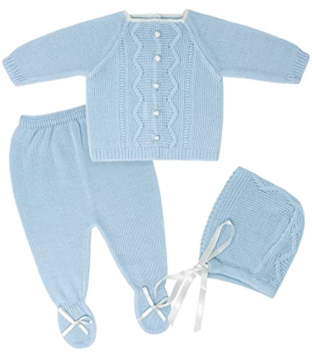 Conjunto de ropa de punto para bebé recién nacido, conjunto de punto para bebé que regresa a casa para niños y niñas