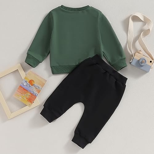 Kupretty Conjunto de sudadera de manga larga con bloques de color y pantalones deportivos para bebé niño