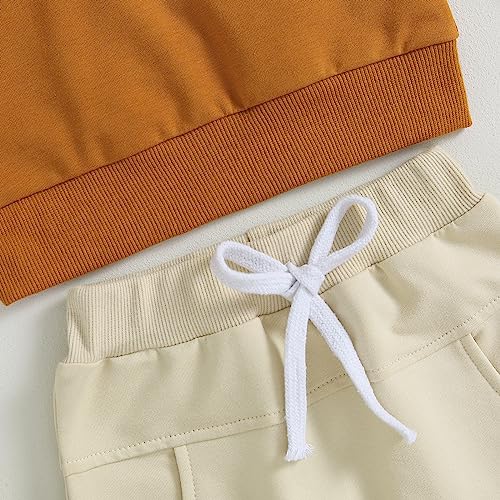 Kupretty Conjunto de sudadera de manga larga con bloques de color y pantalones deportivos para bebé niño