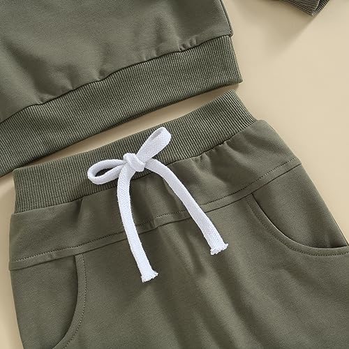 Kupretty Conjunto de sudadera de manga larga con bloques de color y pantalones deportivos para bebé niño