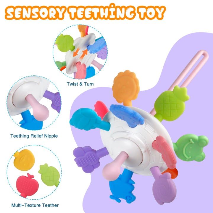 Juguetes 4 en 1 para bebés de 6 a 12 meses, bloques apilables suaves Montessori para bebés, juguetes de dentición, bolas sensoriales y juego de aprendizaje educativo para niños pequeños (niños 