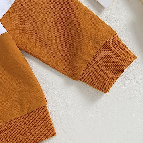 Kupretty Conjunto de sudadera de manga larga con bloques de color y pantalones deportivos para bebé niño
