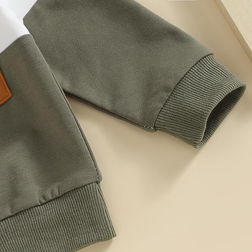 Kupretty Conjunto de sudadera de manga larga con bloques de color y pantalones deportivos para bebé niño