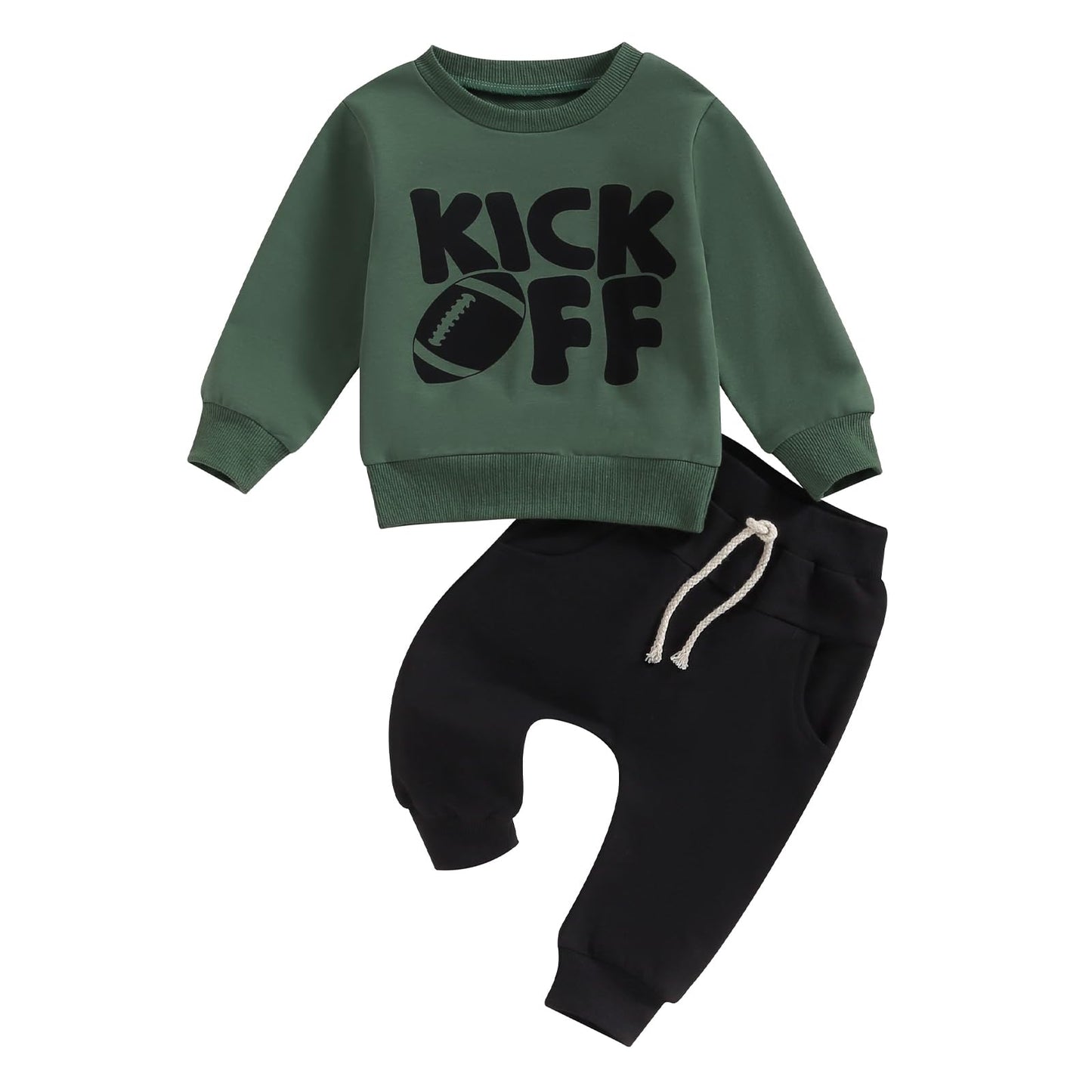 Kupretty Conjunto de sudadera de manga larga con bloques de color y pantalones deportivos para bebé niño