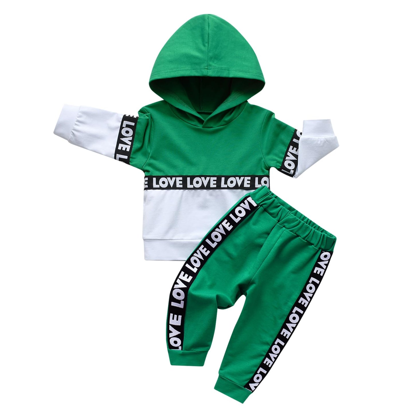 Conjunto de sudadera con capucha de manga larga a rayas para bebés y niños pequeños