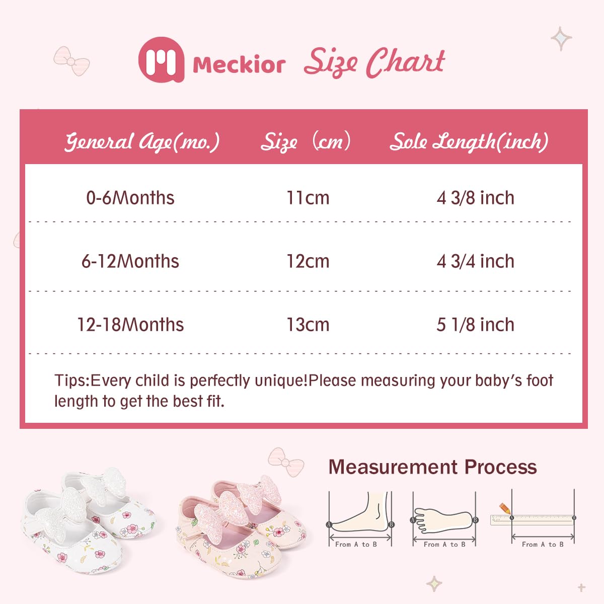 Meckior Zapatos planos de princesa hechos a mano para bebés, niñas y niños, para primeros pasos, de piel sintética suave, antideslizantes, para cuna, vestido de boda