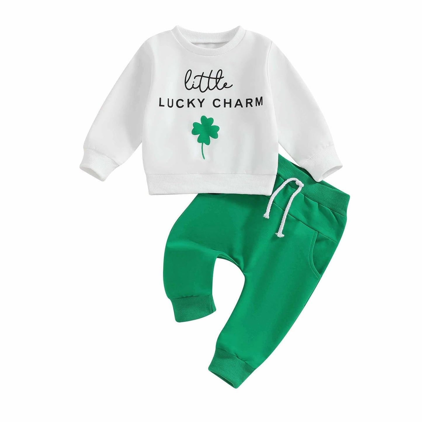 Kupretty Conjunto de sudadera de manga larga con bloques de color y pantalones deportivos para bebé niño