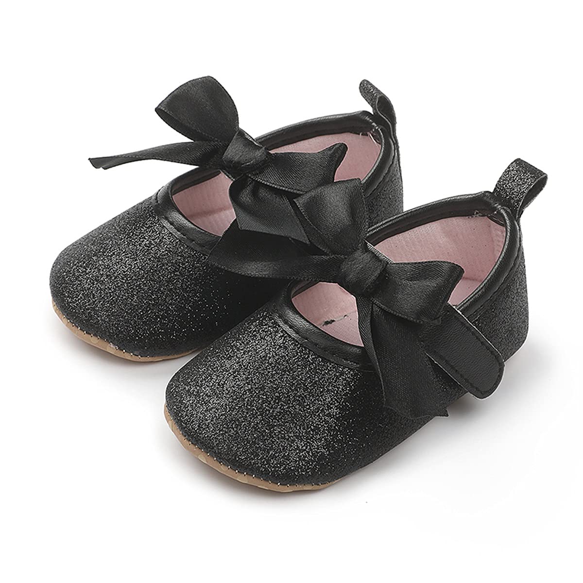 COSANKIM Zapatos planos Mary Jane para bebés y niñas, suela de goma antideslizante, zapatos de vestir de princesa para boda