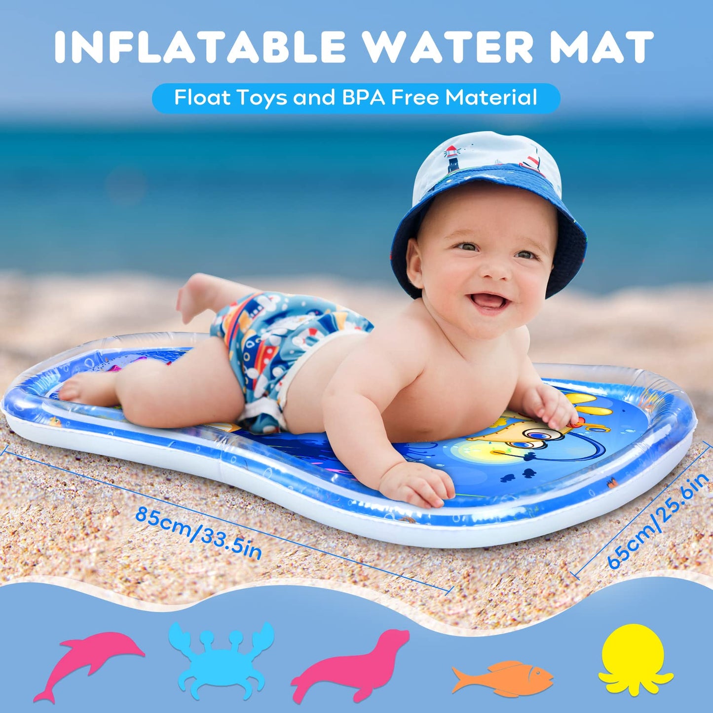 Looxii Gimnasio de juego para bebés con tapete de agua para el tiempo boca abajo, 2 en 1, gimnasio de actividades para bebés con música y luces, piano para patear y jugar, gimnasio para bebés recién