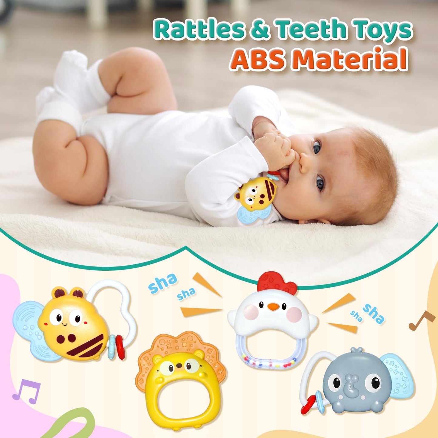 Móvil para cuna de bebé con música y luces nocturnas, móvil para cuna con rotación, control remoto, proyección, juguetes de cuna para recién nacidos, niños y niñas (azul)