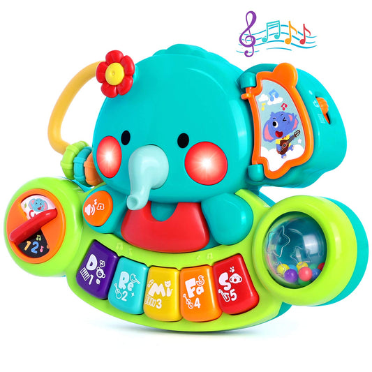 Piano de juguete para bebés de 6 a 12 meses, música iluminada, juguetes para bebés de 0, 6, 9, 12, 18 meses, aprendizaje temprano, teclado de piano educativo, juguetes para bebés, juguete de piano