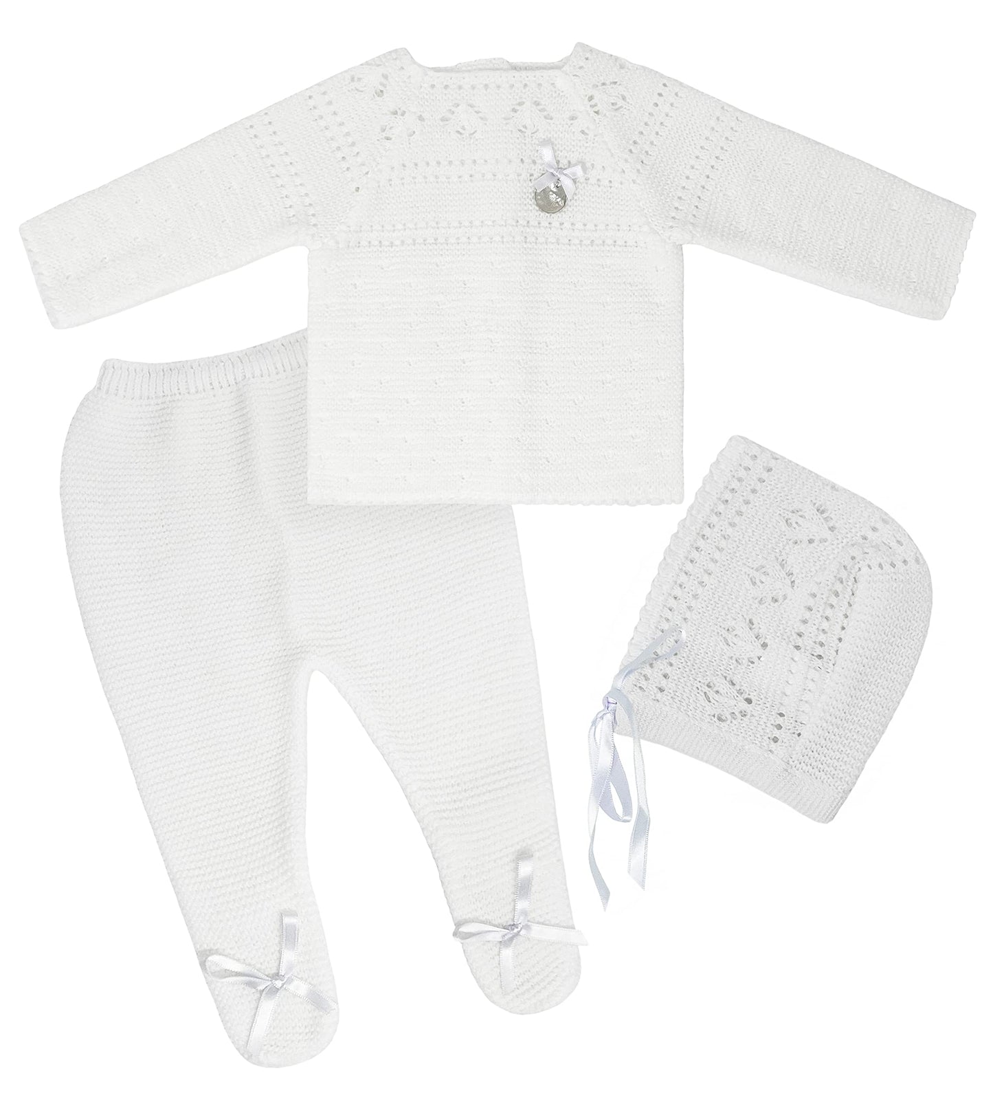 Conjunto de ropa de punto para bebé recién nacido, conjunto de punto para bebé que regresa a casa para niños y niñas
