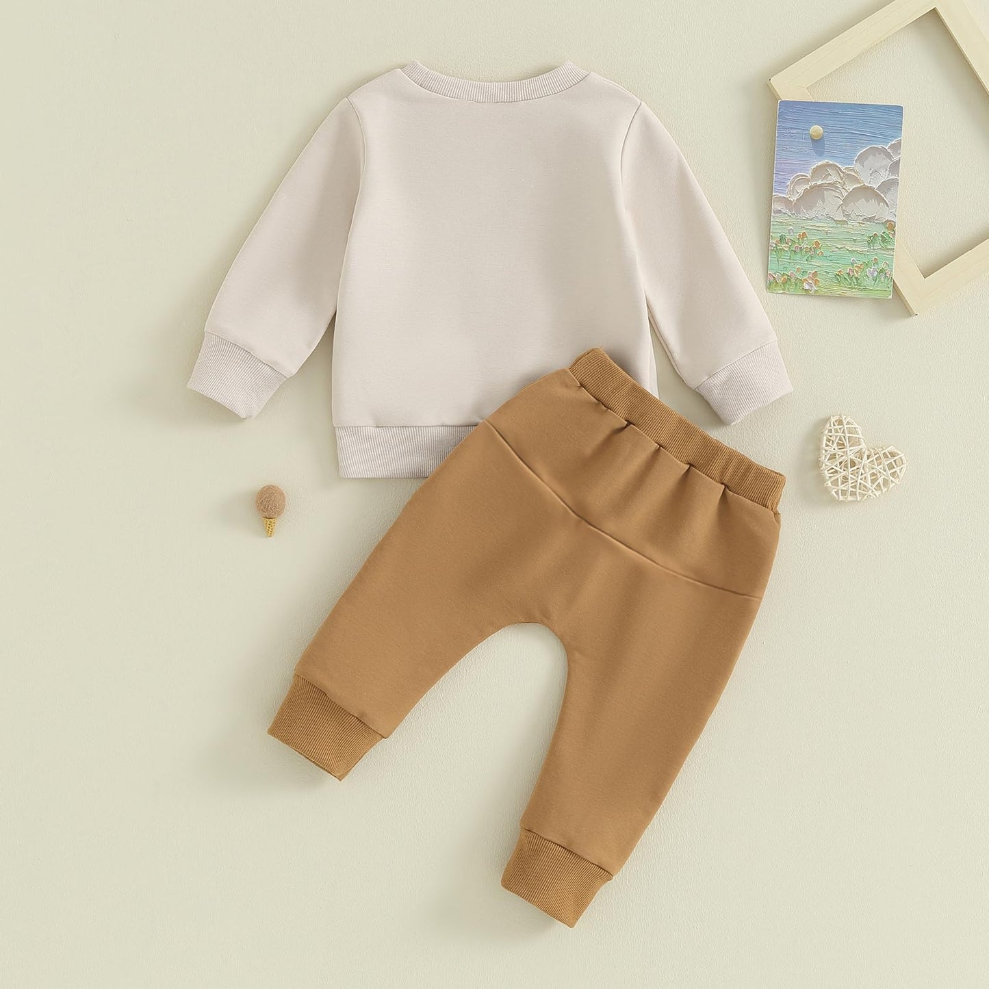 Kupretty Conjunto de sudadera de manga larga con bloques de color y pantalones deportivos para bebé niño