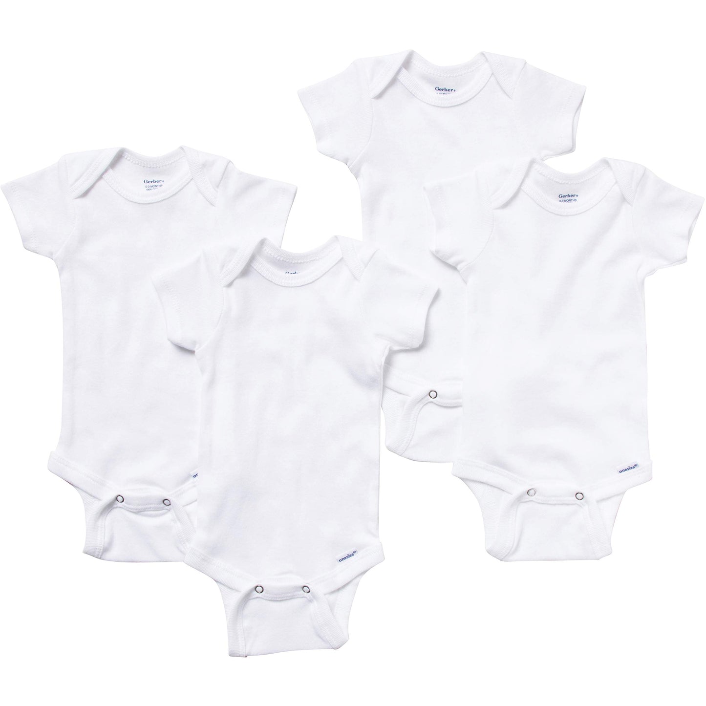 Onesies Brand Paquete de 8 mamelucos unisex de manga corta para bebé