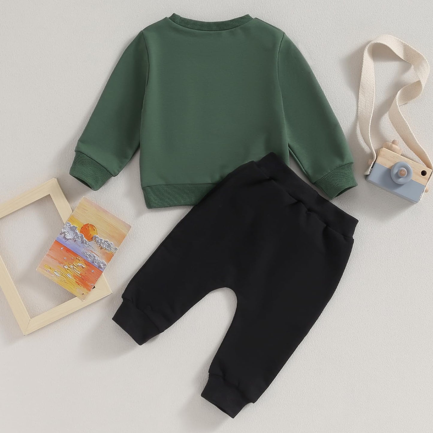 Kupretty Conjunto de sudadera de manga larga con bloques de color y pantalones deportivos para bebé niño