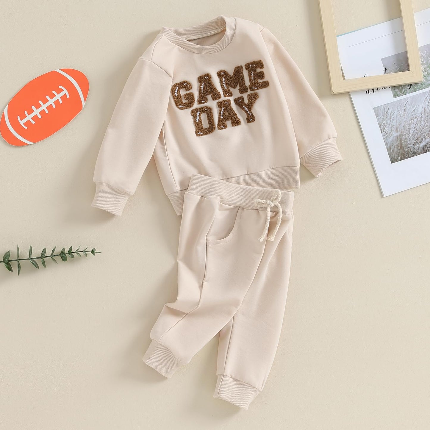 Kupretty Conjunto de sudadera de manga larga con bloques de color y pantalones deportivos para bebé niño