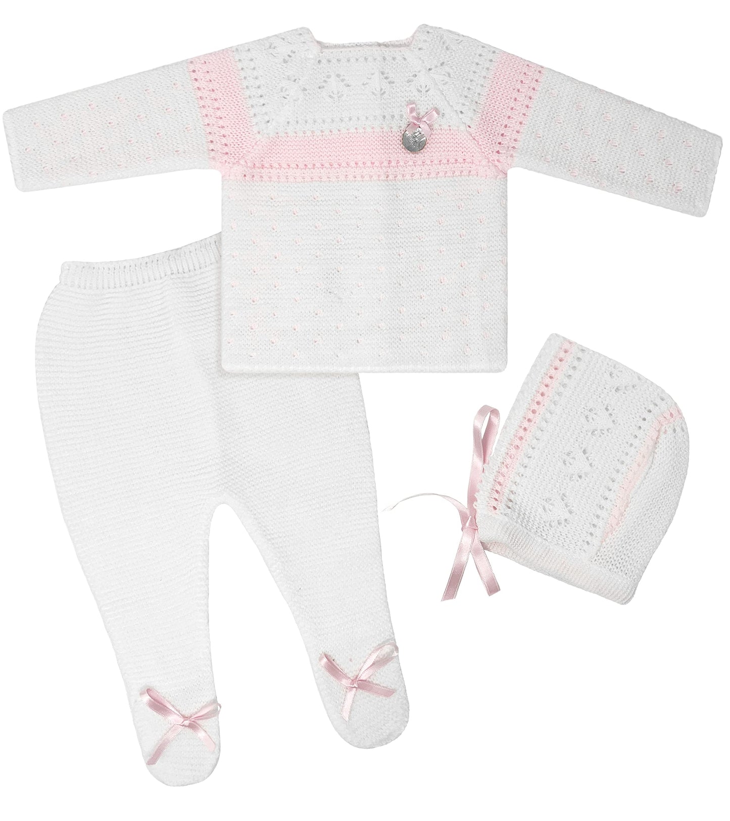 Conjunto de ropa de punto para bebé recién nacido, conjunto de punto para bebé que regresa a casa para niños y niñas