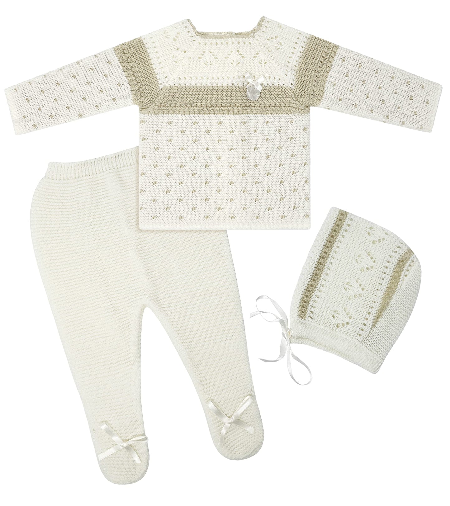 Conjunto de ropa de punto para bebé recién nacido, conjunto de punto para bebé que regresa a casa para niños y niñas