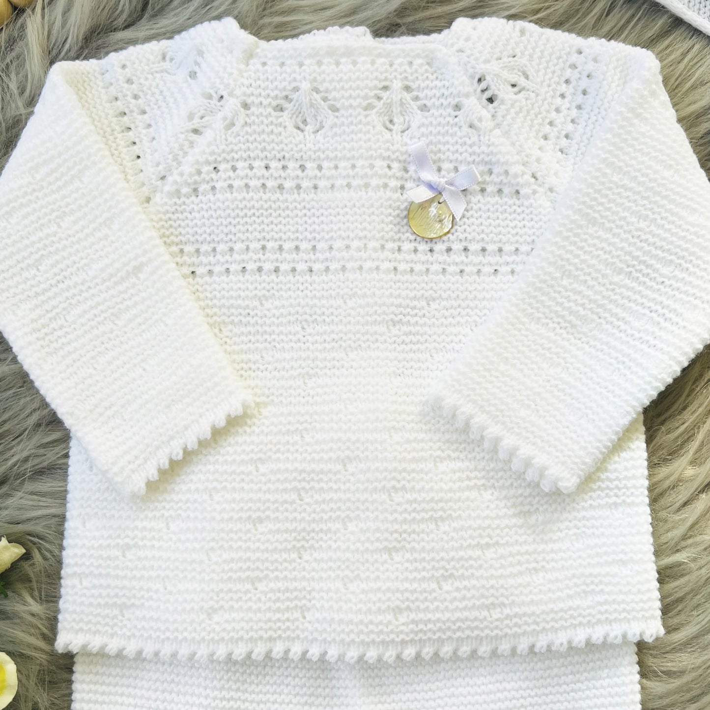 Conjunto de ropa de punto para bebé recién nacido, conjunto de punto para bebé que regresa a casa para niños y niñas