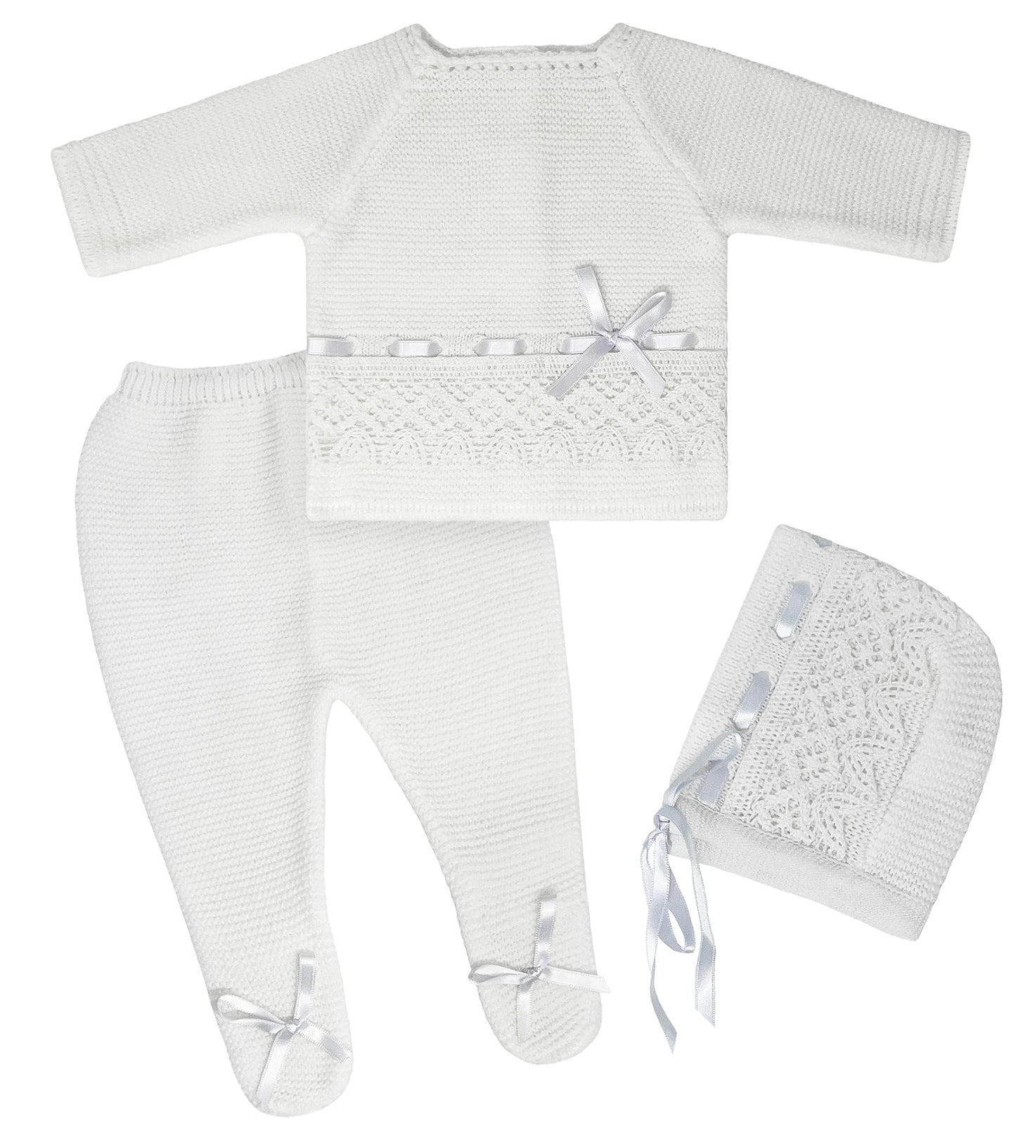 Conjunto de ropa de punto para bebé recién nacido, conjunto de punto para bebé que regresa a casa para niños y niñas