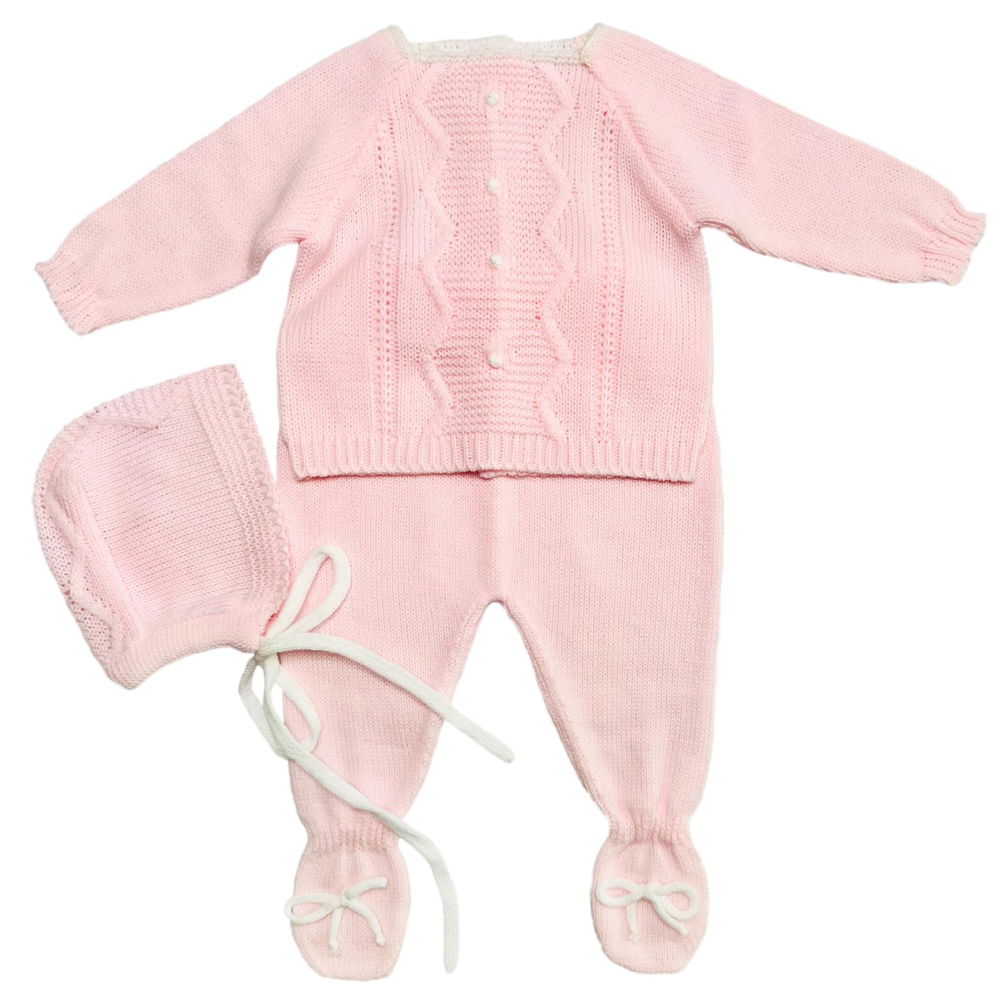 Conjunto de ropa de punto para bebé recién nacido, conjunto de punto para bebé que regresa a casa para niños y niñas