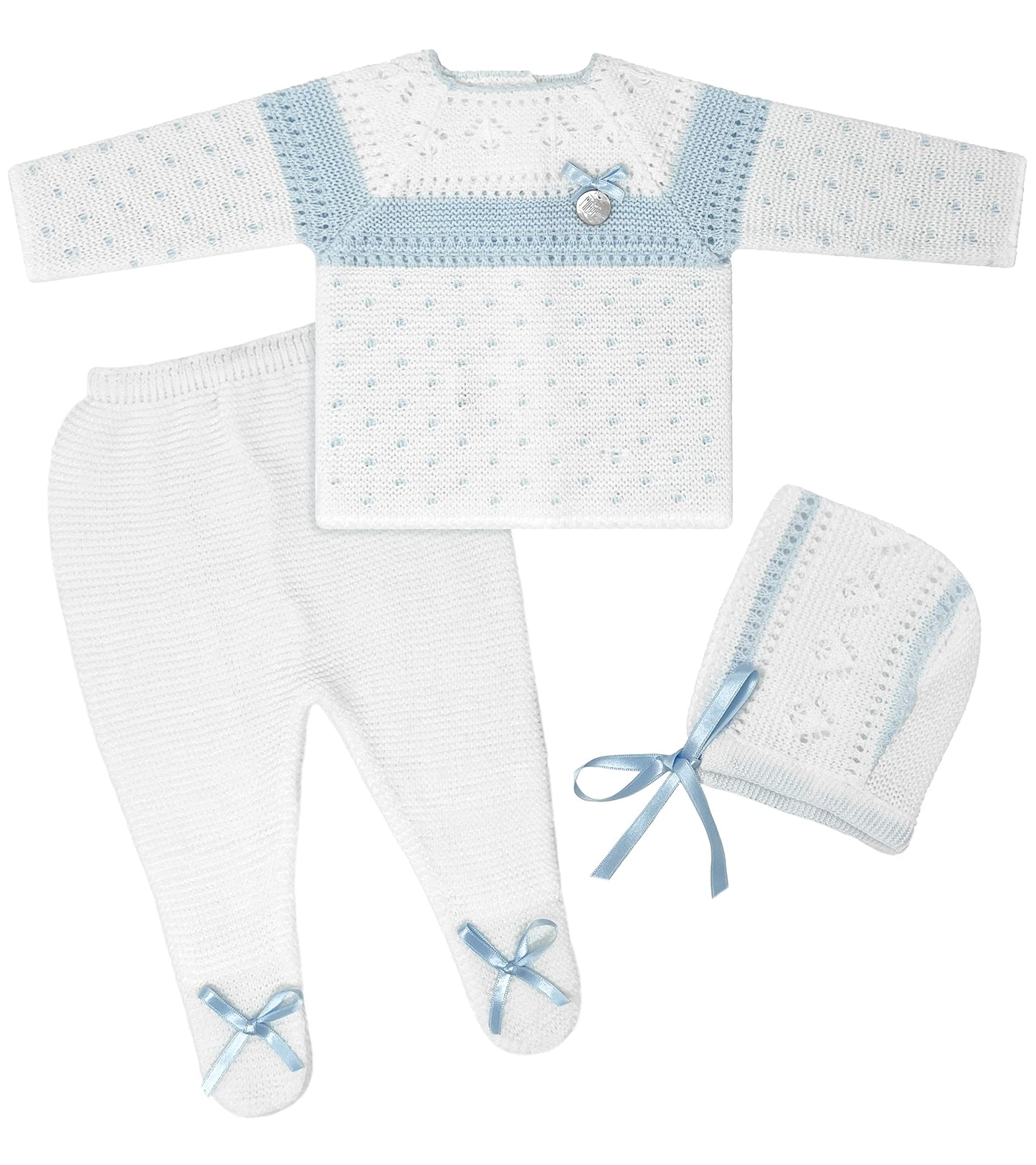 Conjunto de ropa de punto para bebé recién nacido, conjunto de punto para bebé que regresa a casa para niños y niñas