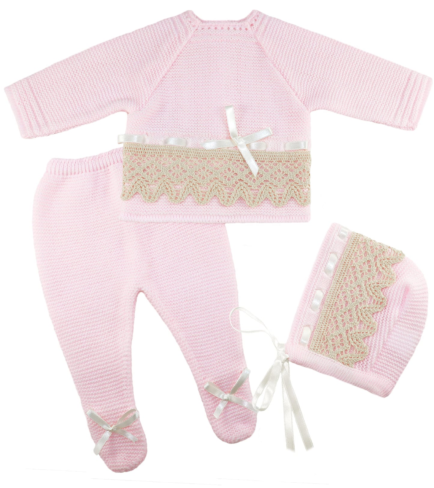Conjunto de ropa de punto para bebé recién nacido, conjunto de punto para bebé que regresa a casa para niños y niñas