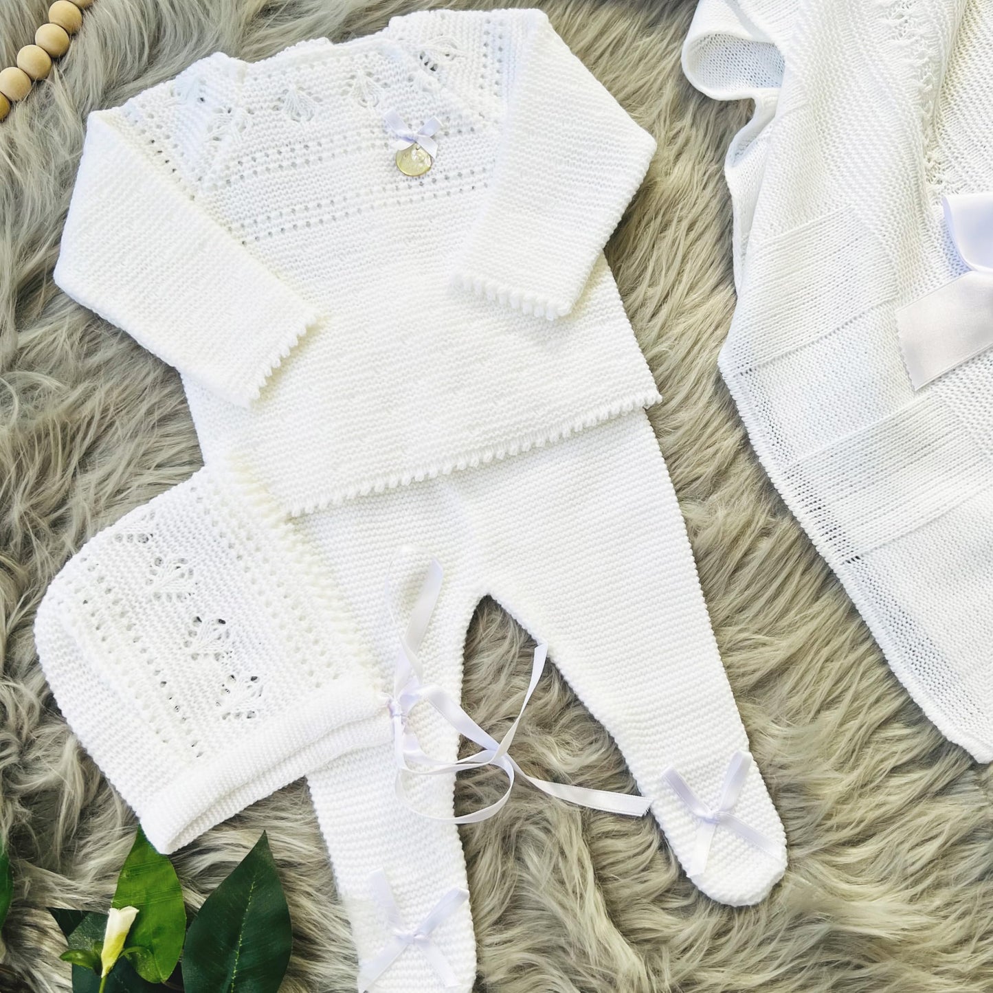 Conjunto de ropa de punto para bebé recién nacido, conjunto de punto para bebé que regresa a casa para niños y niñas