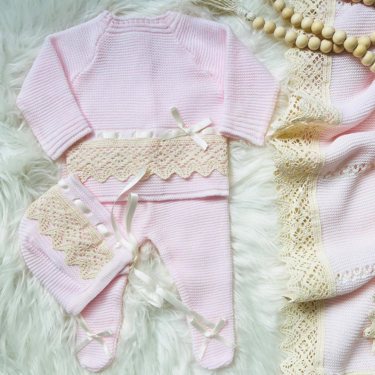 Conjunto de ropa de punto para bebé recién nacido, conjunto de punto para bebé que regresa a casa para niños y niñas