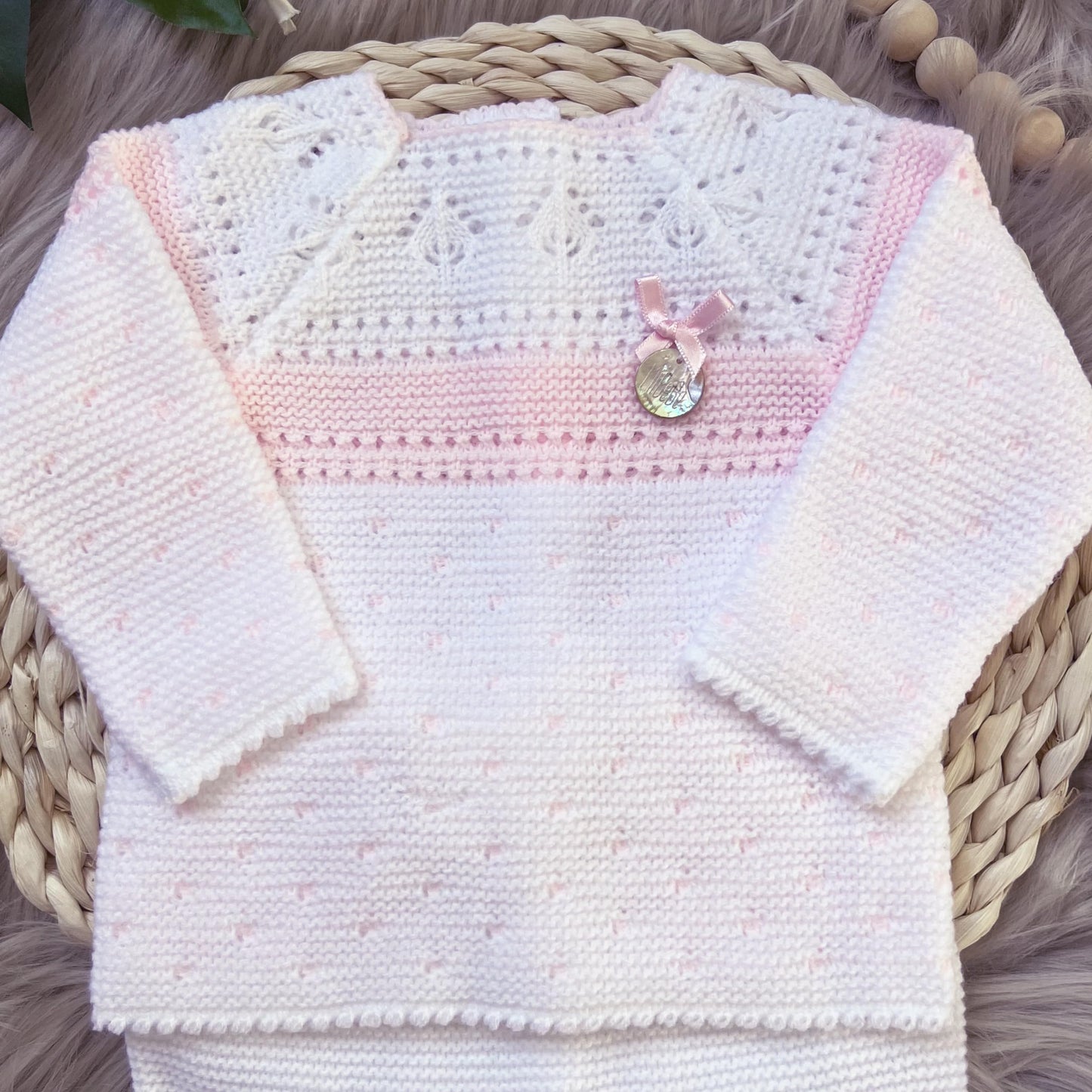 Conjunto de ropa de punto para bebé recién nacido, conjunto de punto para bebé que regresa a casa para niños y niñas