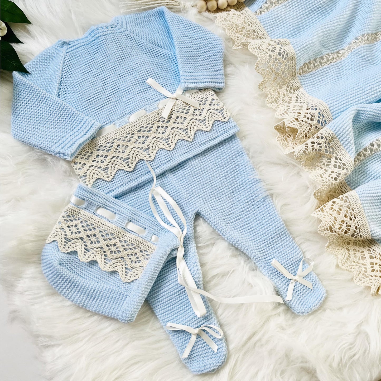 Conjunto de ropa de punto para bebé recién nacido, conjunto de punto para bebé que regresa a casa para niños y niñas