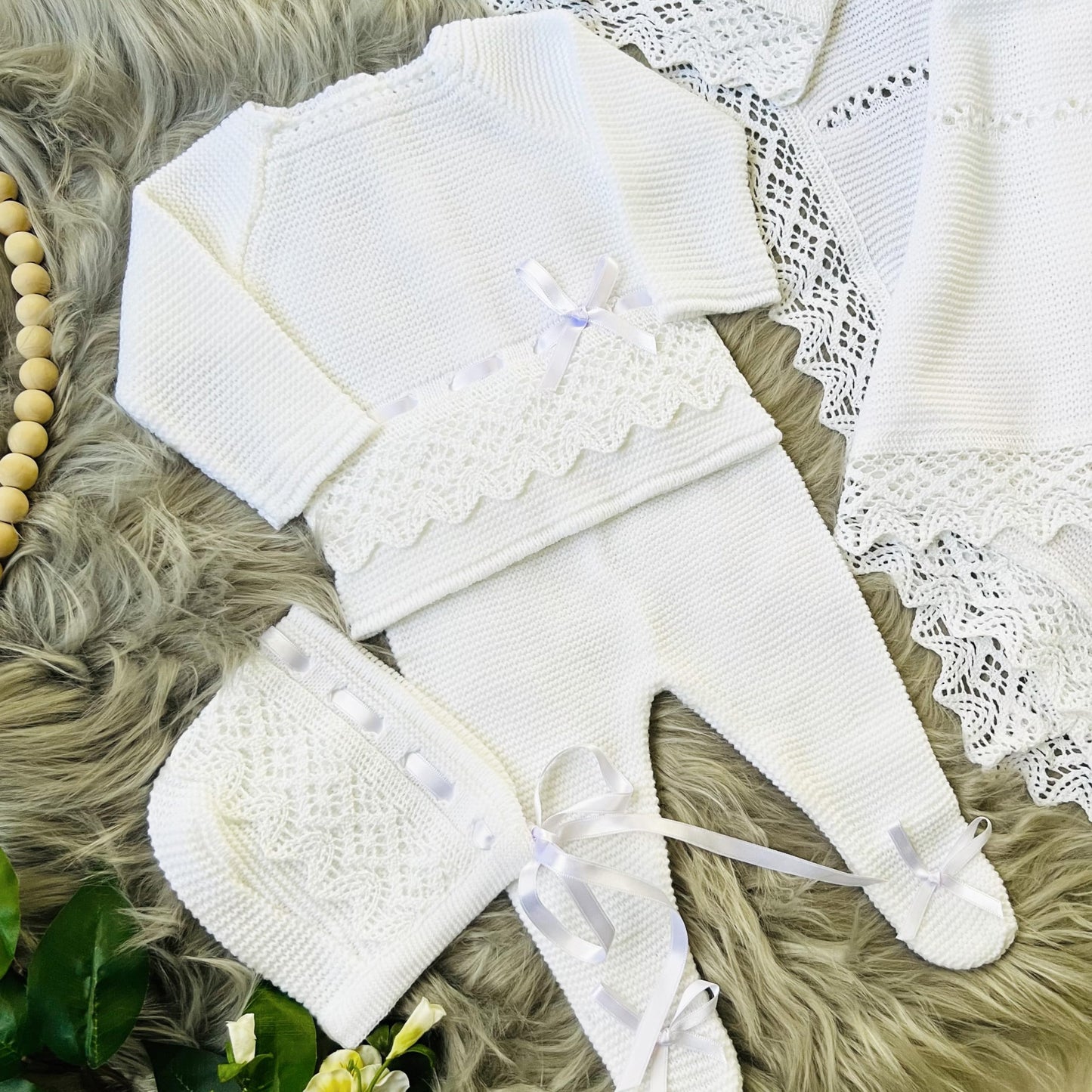 Conjunto de ropa de punto para bebé recién nacido, conjunto de punto para bebé que regresa a casa para niños y niñas