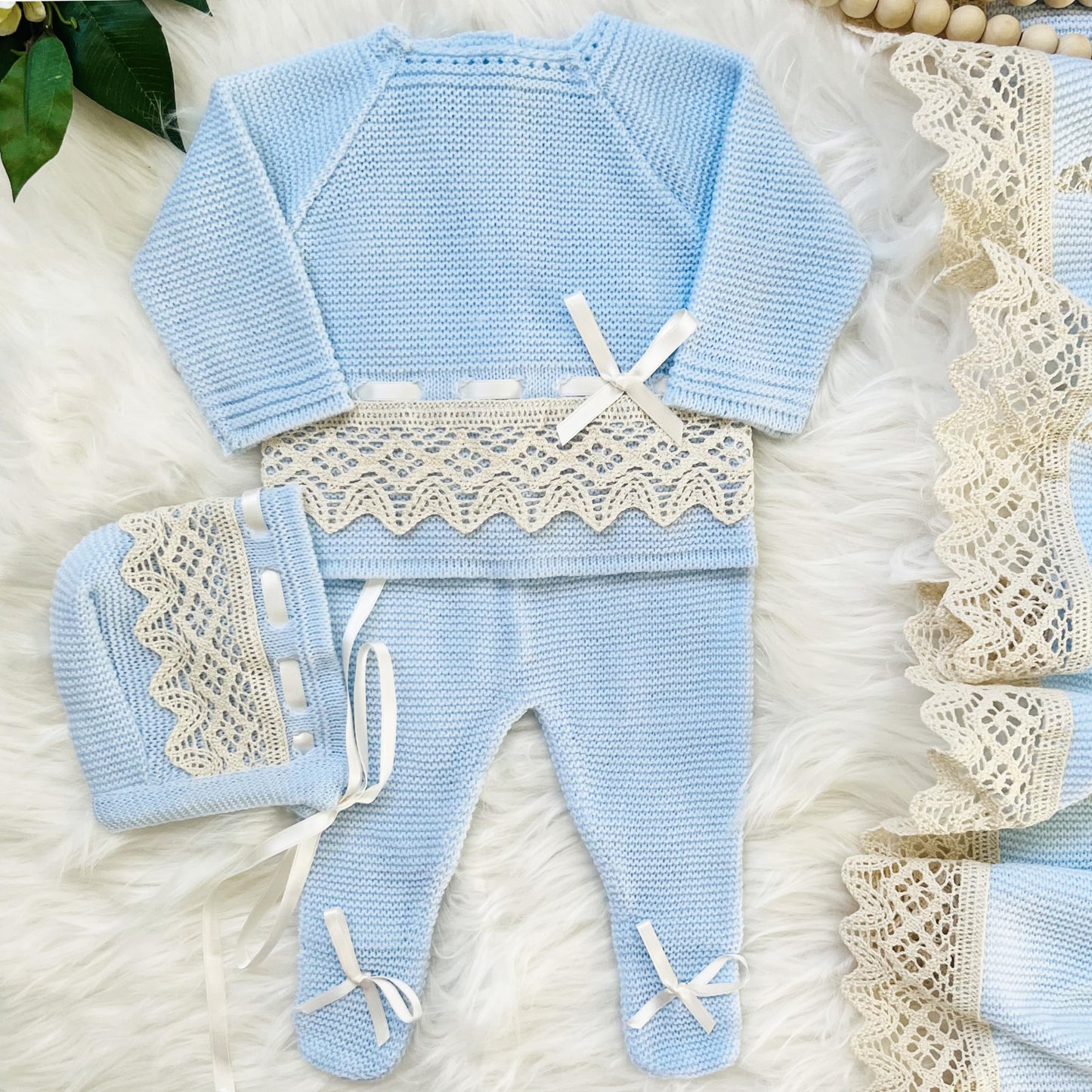 Conjunto de ropa de punto para bebé recién nacido, conjunto de punto para bebé que regresa a casa para niños y niñas