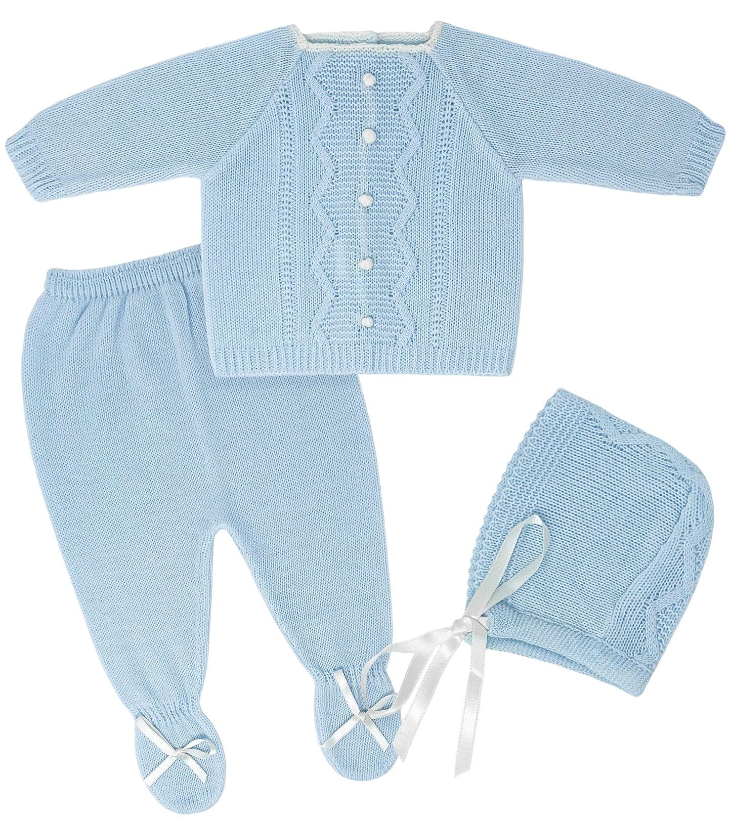 Conjunto de ropa de punto para bebé recién nacido, conjunto de punto para bebé que regresa a casa para niños y niñas