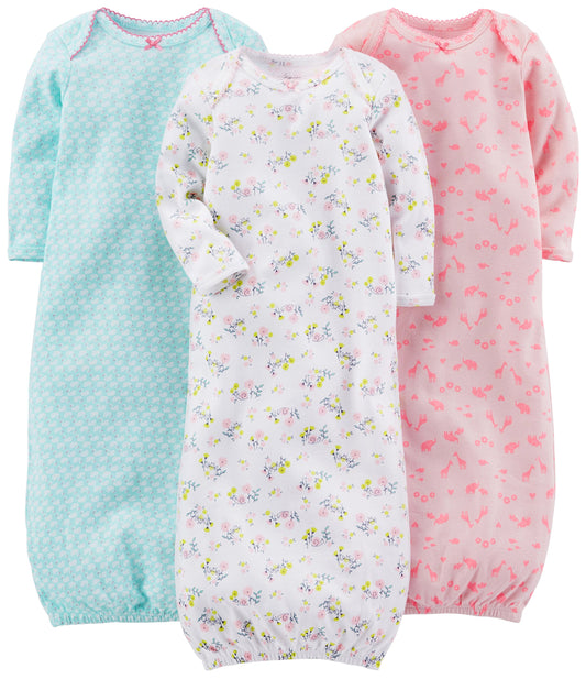 Simple Joys by Carter's Paquete de 3 batas de algodón para bebé niña