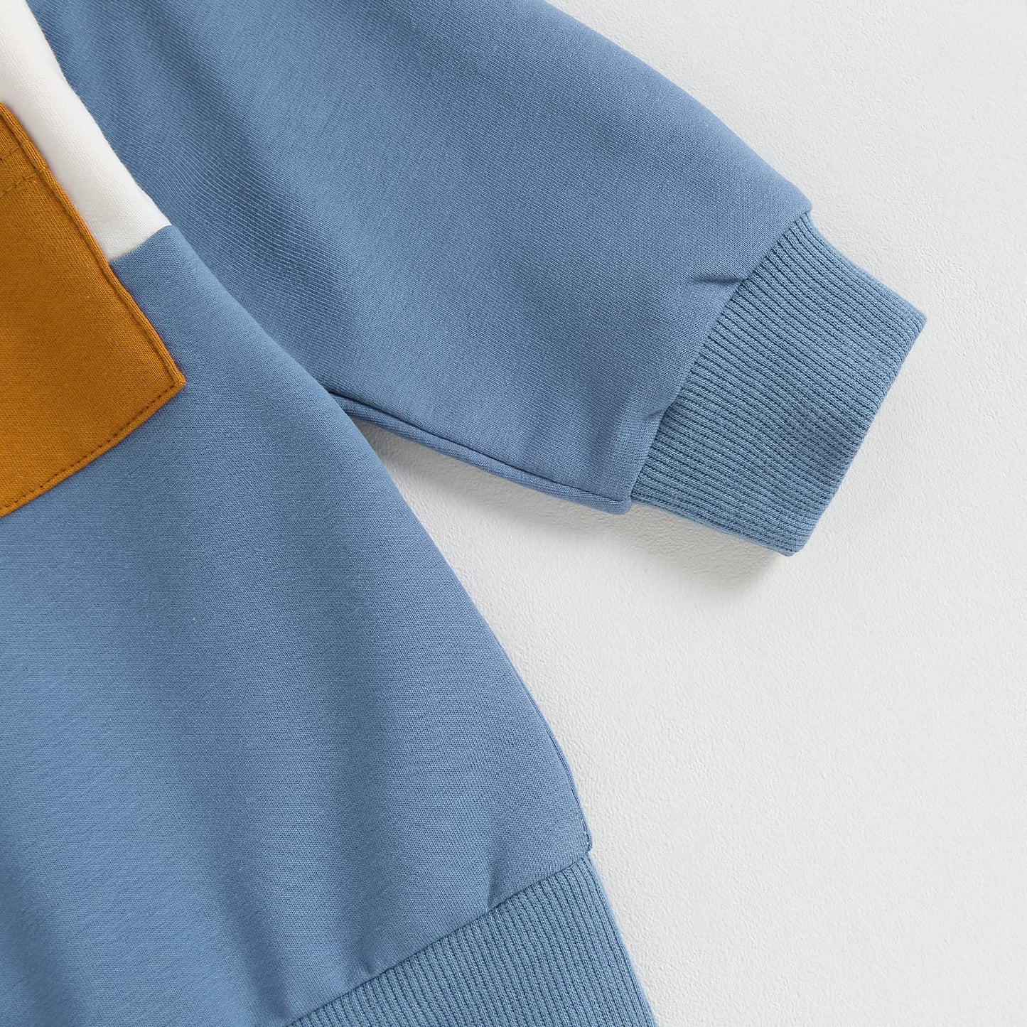 Kupretty Conjunto de sudadera de manga larga con bloques de color y pantalones deportivos para bebé niño