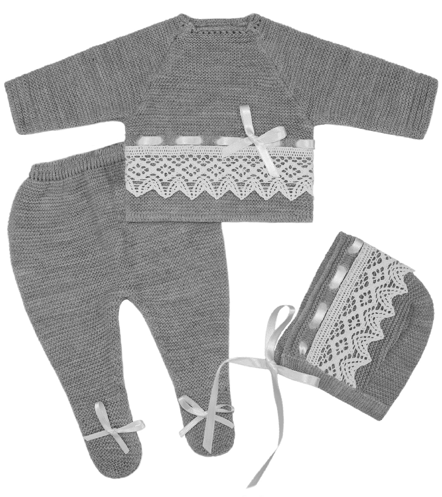 Conjunto de ropa de punto para bebé recién nacido, conjunto de punto para bebé que regresa a casa para niños y niñas