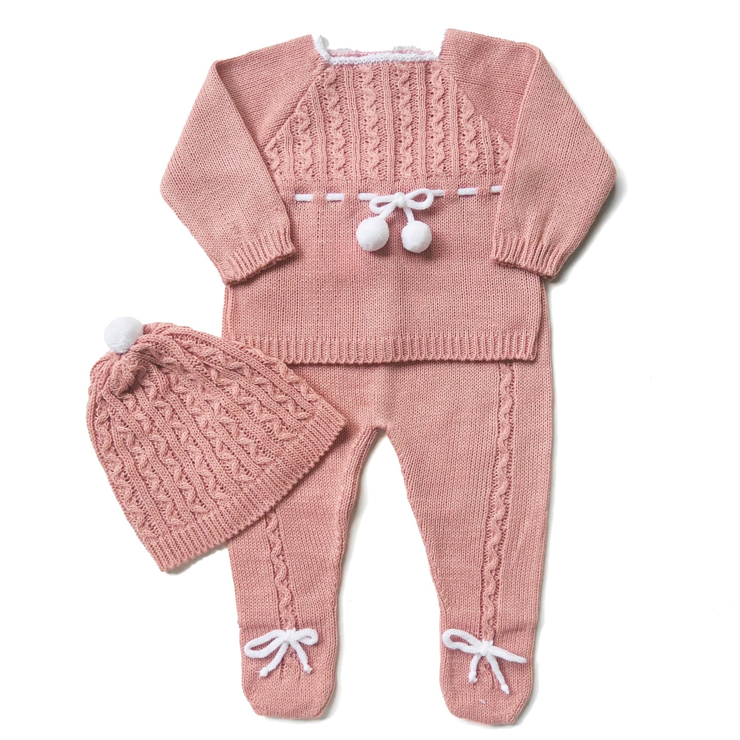 Conjunto de ropa de punto para bebé recién nacido, conjunto de punto para bebé que regresa a casa para niños y niñas