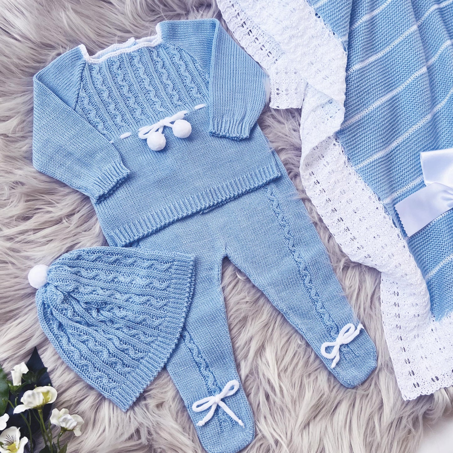 Conjunto de ropa de punto para bebé recién nacido, conjunto de punto para bebé que regresa a casa para niños y niñas