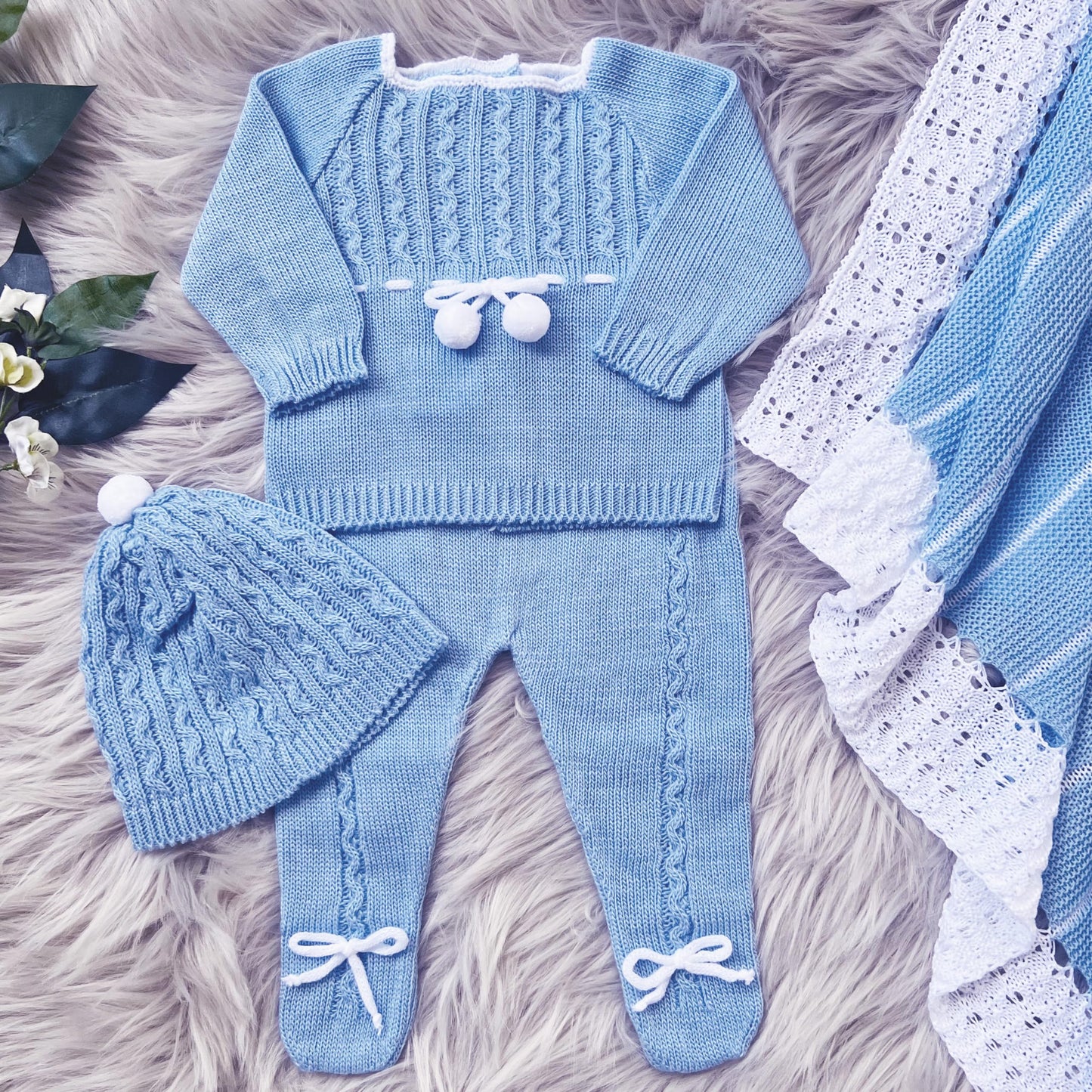 Conjunto de ropa de punto para bebé recién nacido, conjunto de punto para bebé que regresa a casa para niños y niñas